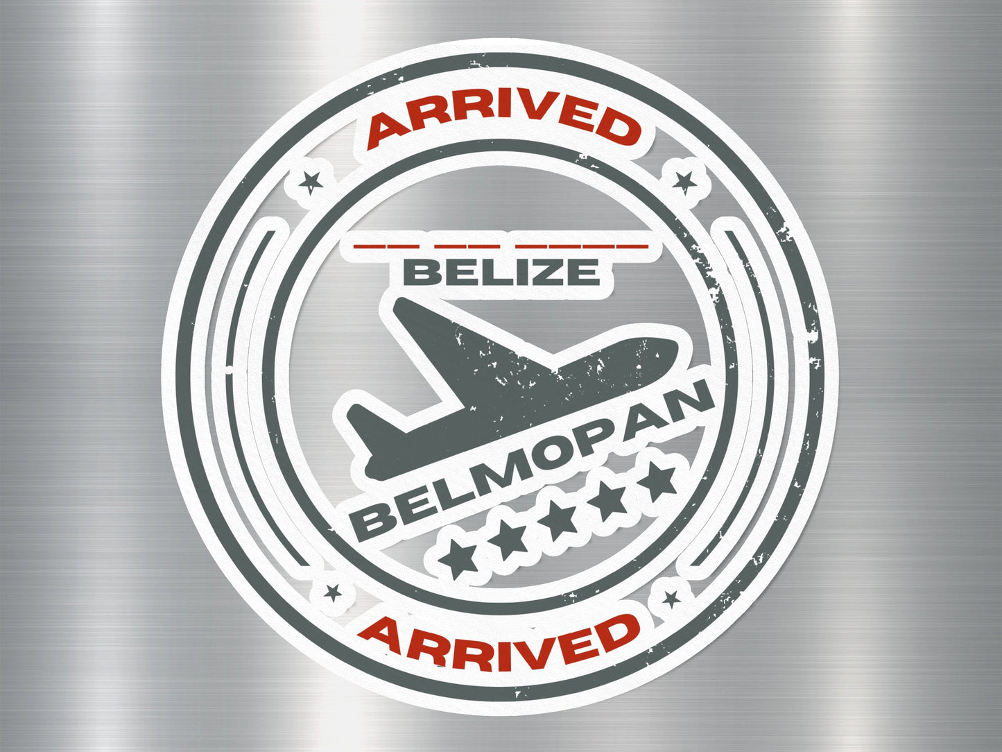 Wholesale Belmopan Arrived Travel Stamp Sticker