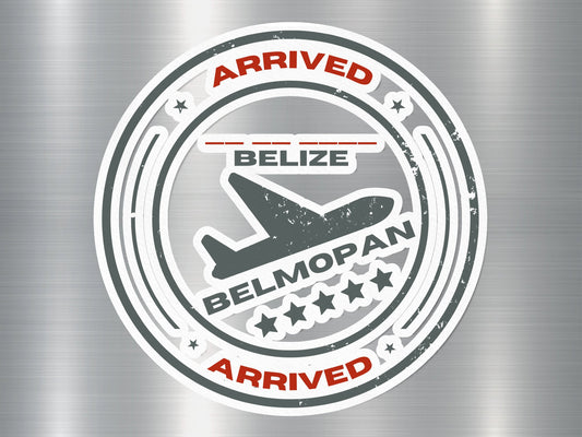 Wholesale Belmopan Arrived Travel Stamp Sticker