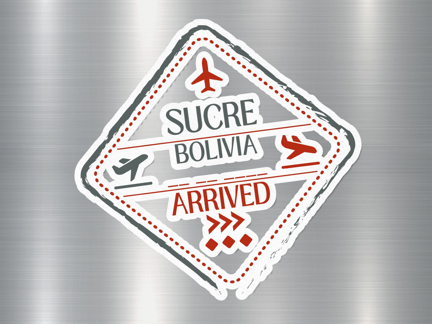 Wholesale Sucre Bolivia Arrived Travel Stamp Sticker