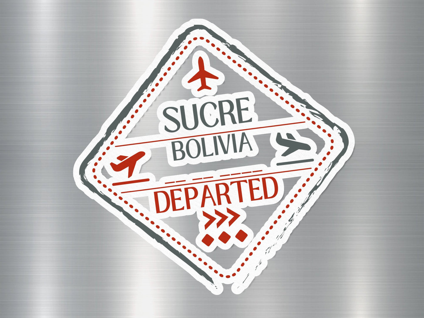 Wholesale Sucre Bolivia Departed Travel Stamp Sticker