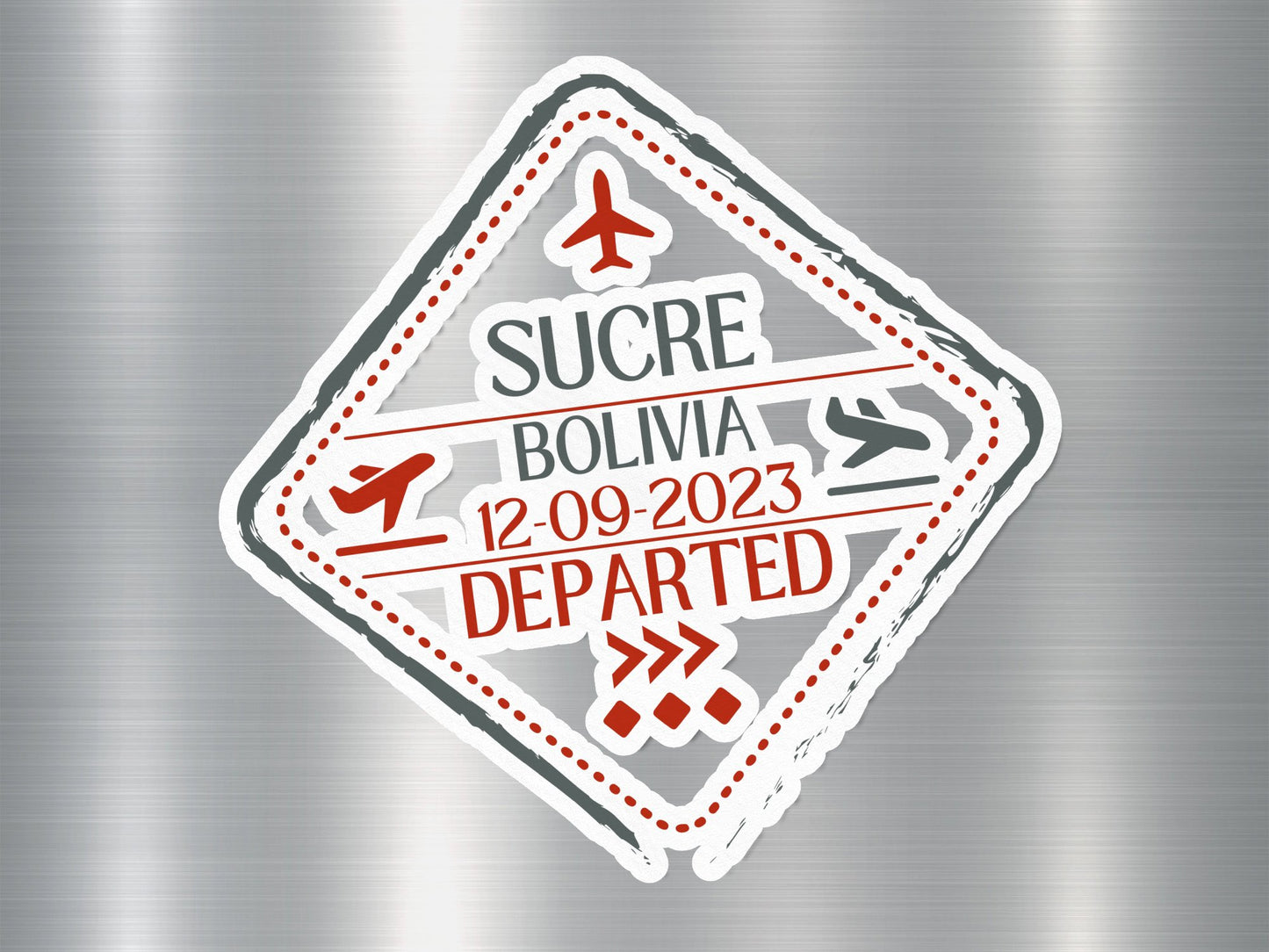 Wholesale Sucre Bolivia Departed 1 Travel Stamp Sticker