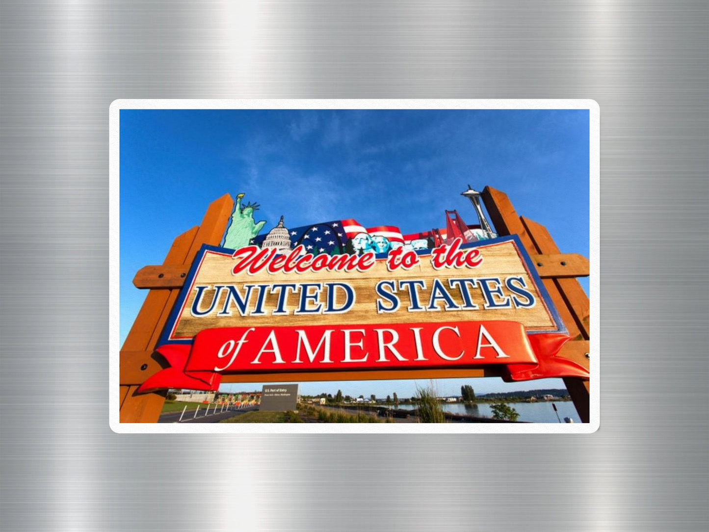 USA Welcome Sign Sticker