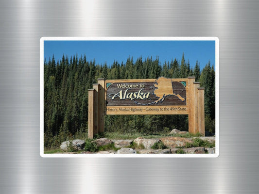 Alaska Welcome Sign Sticker