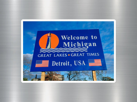 Michigan Welcome Sign Sticker