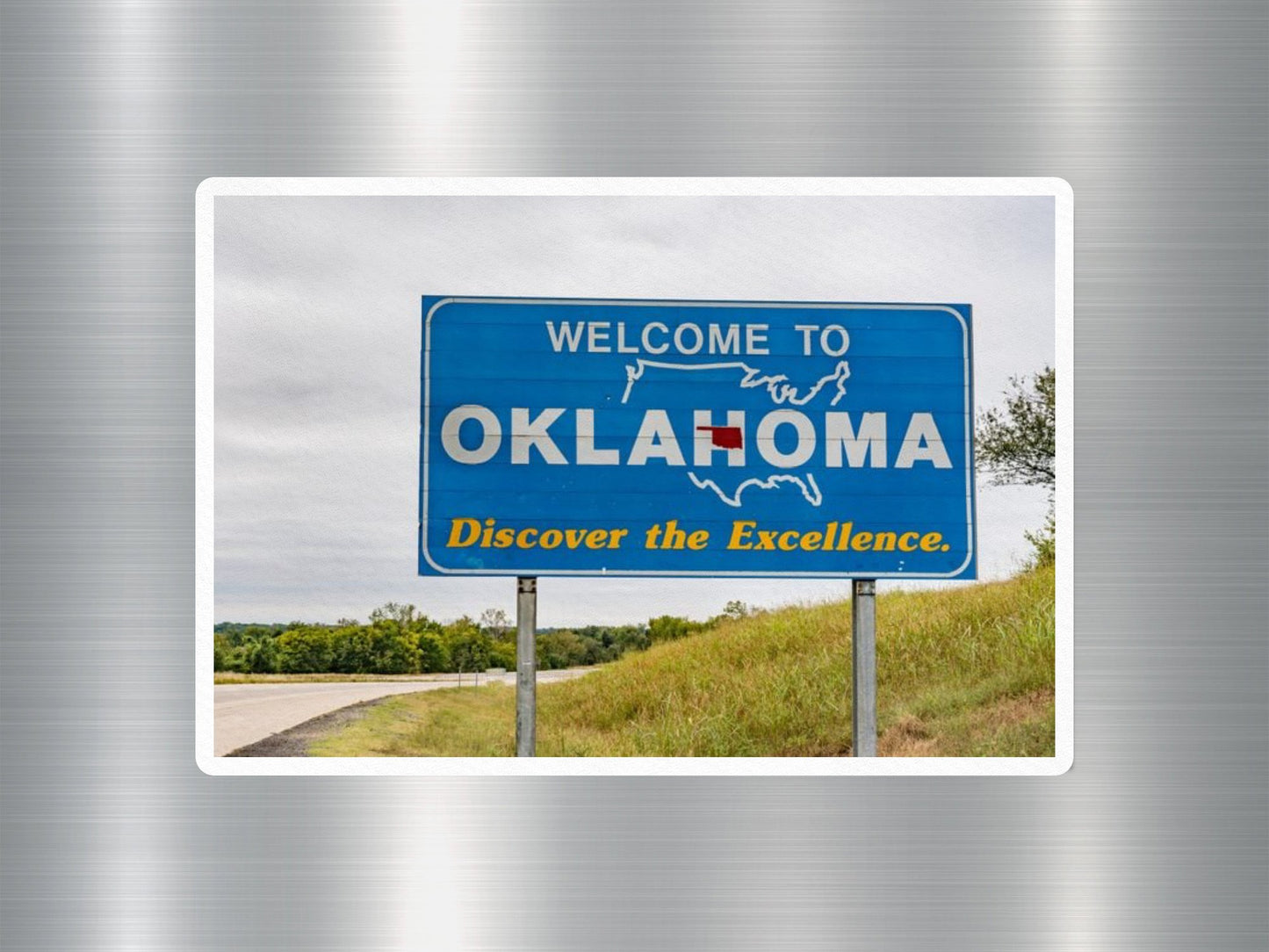 Oklahoma Welcome Sign Sticker