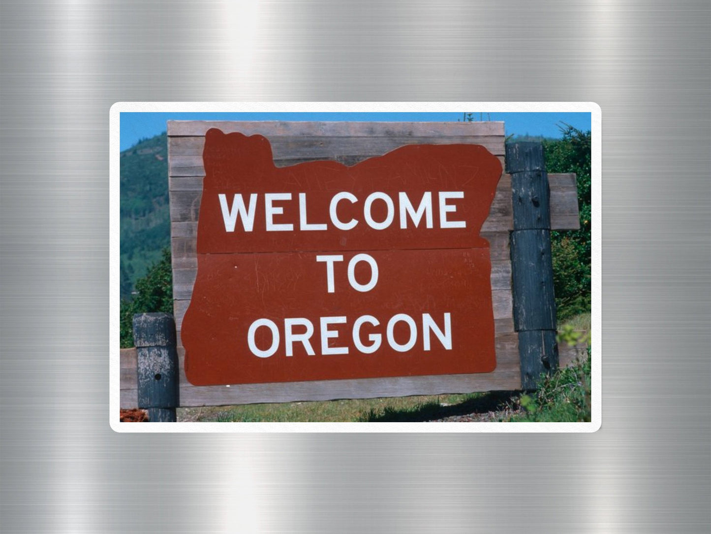 Oregon Welcome Sign Sticker