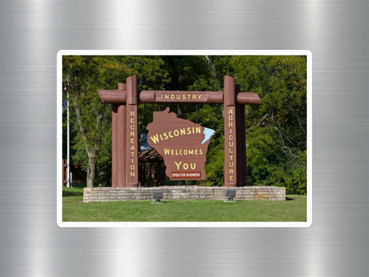 Wisconsin Welcome Sign Sticker