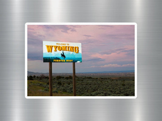 Wyoming Welcome Sign Sticker