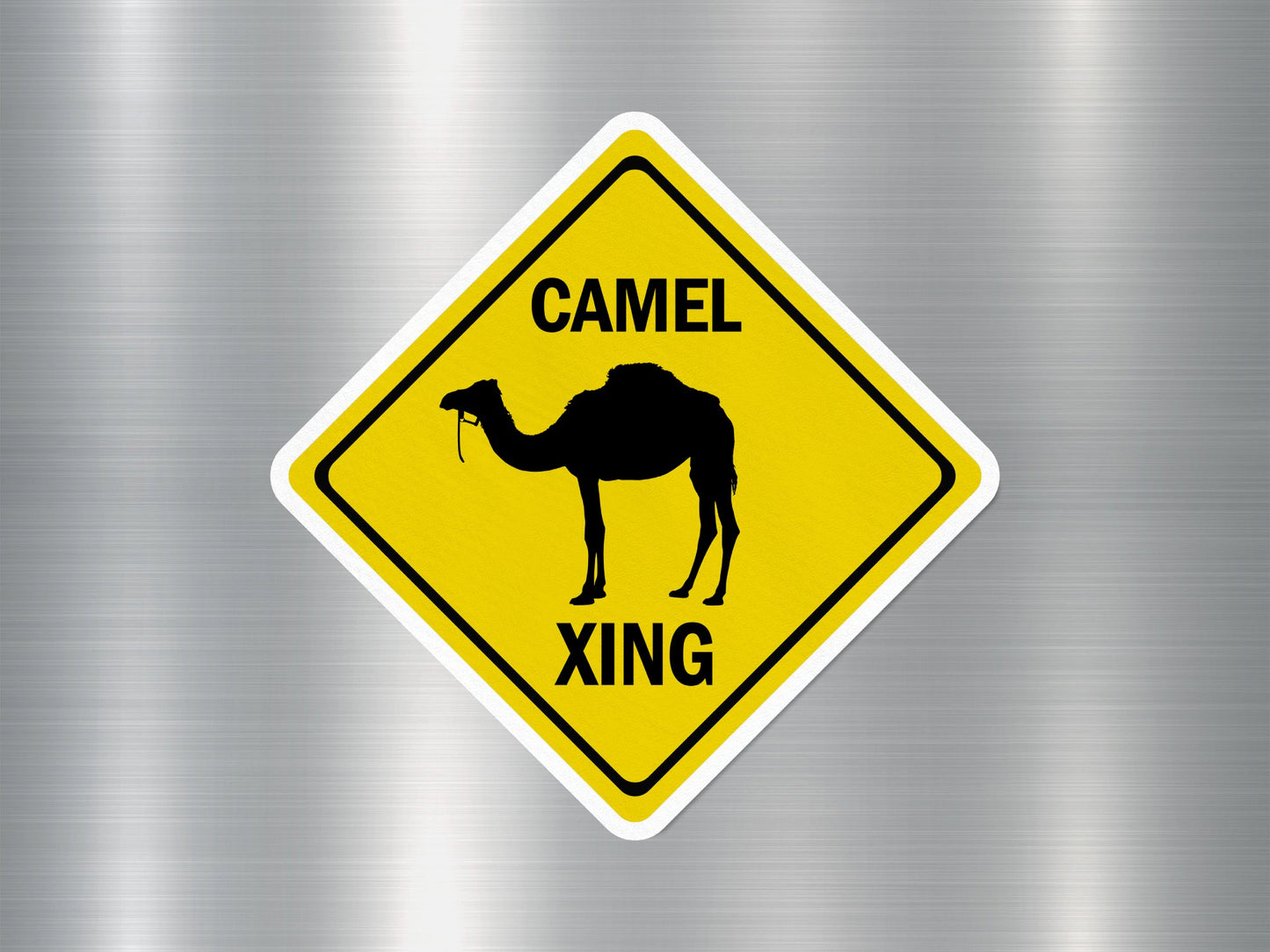 Camel Xing Crossing Funny Sign Sticker