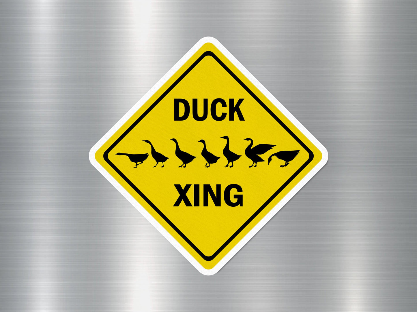 Duck Xing Crossing Funny Sign Sticker