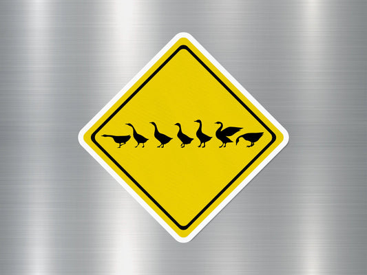 Duck Crossing Funny Sign Sticker