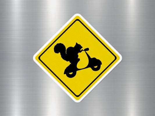 Squirrel Silhouette Funny Sign Sticker