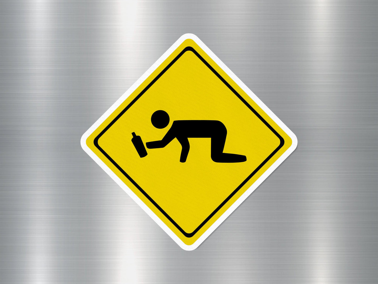 Warning Alcoholic Drunk Funny Sign Sticker