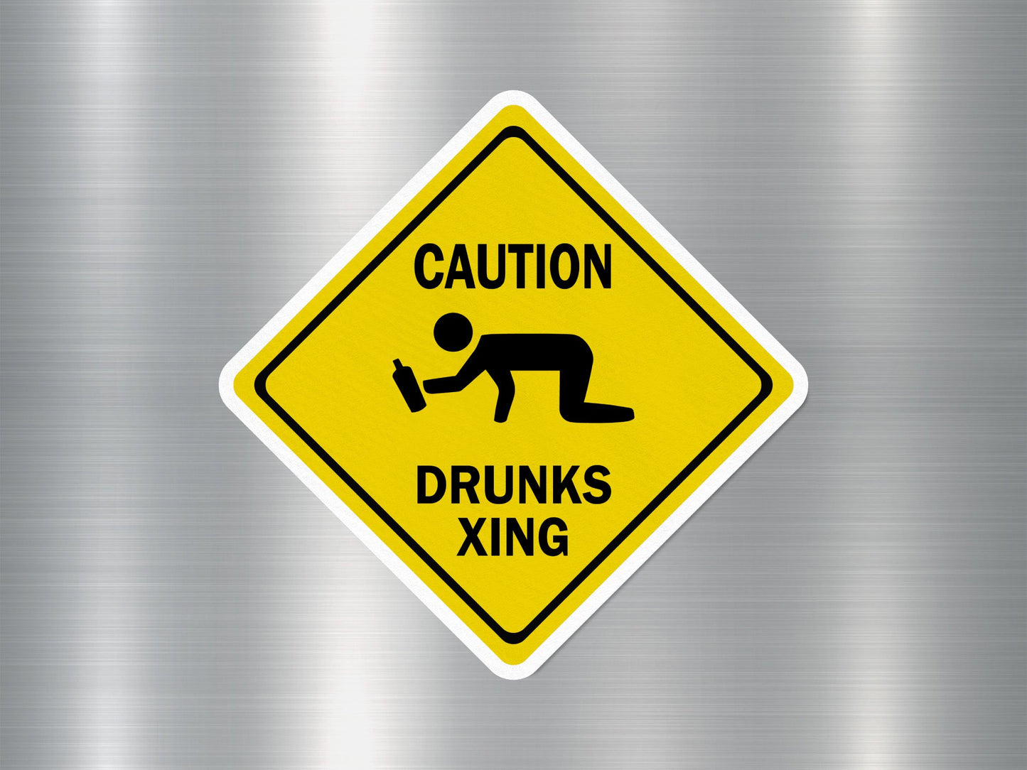 Caution Drunks Xing Funny Sign Sticker