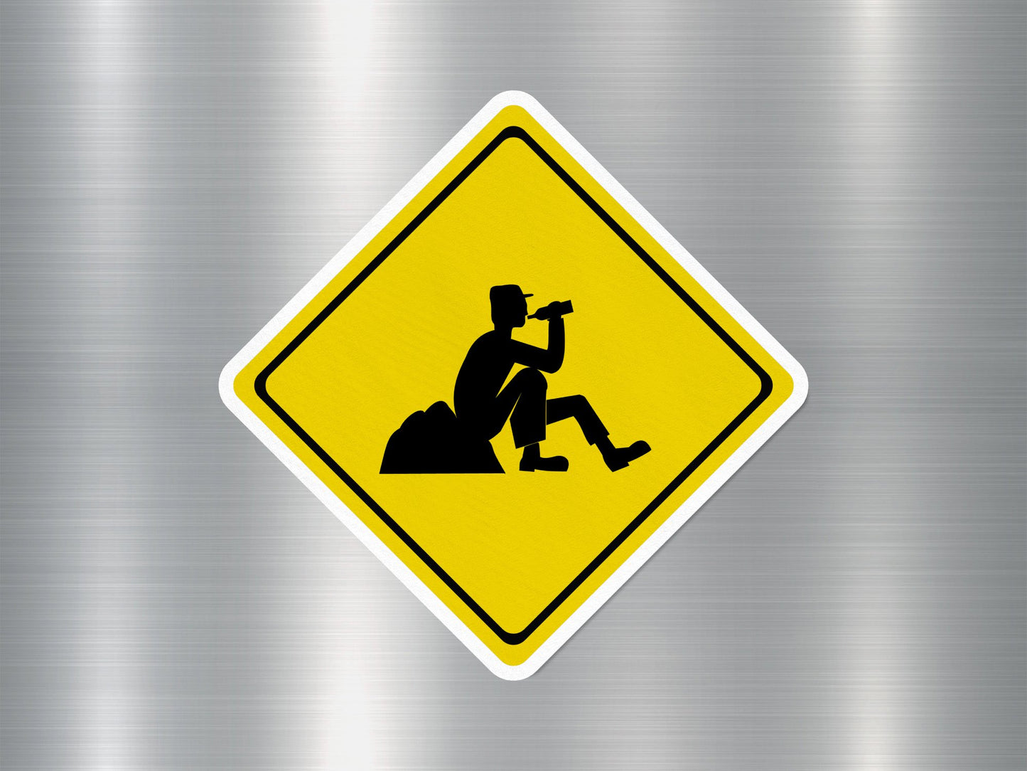 Alcoholism Break Danger Funny Sign Sticker