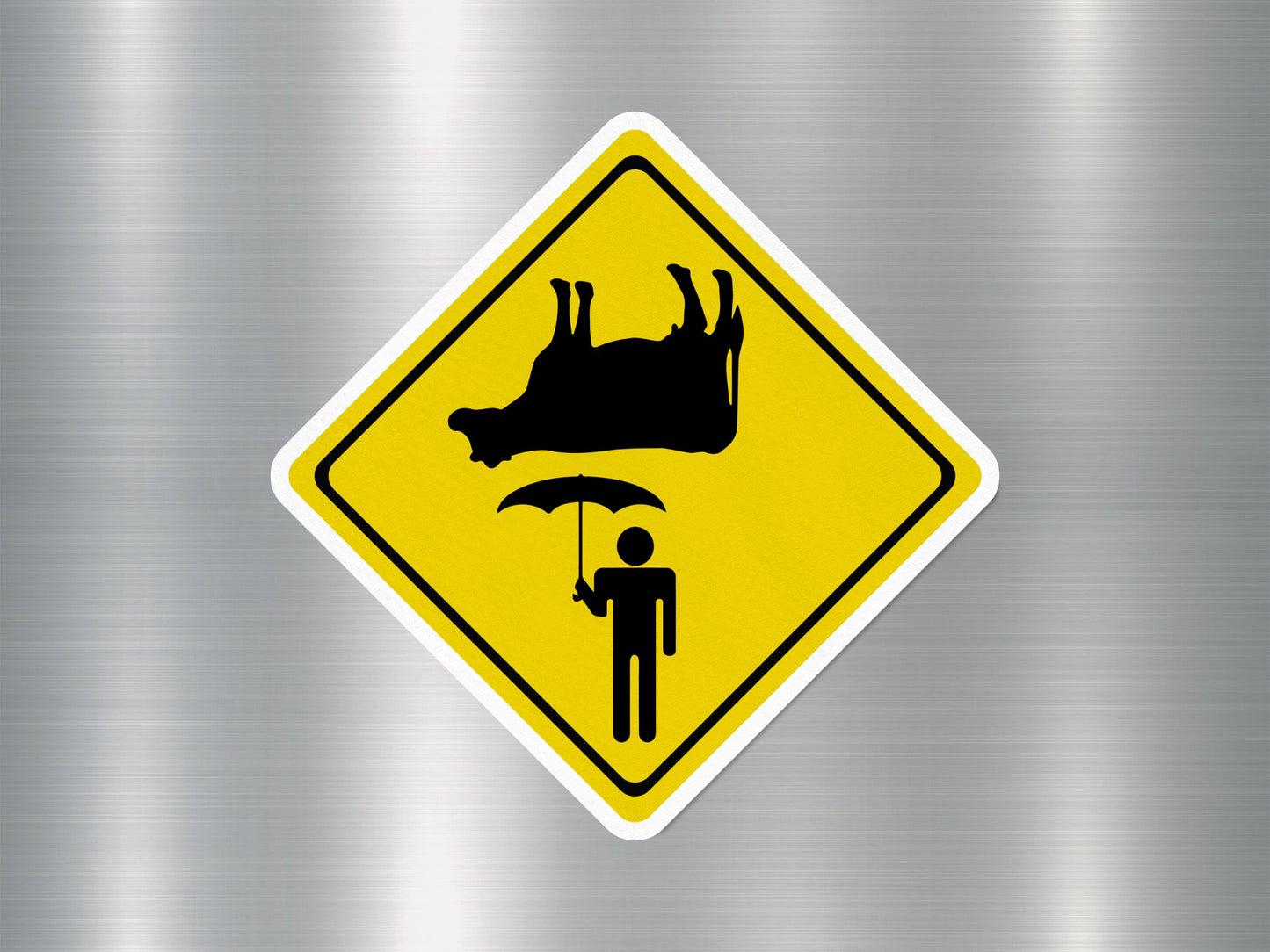 Falling Cows Funny Sign Sticker