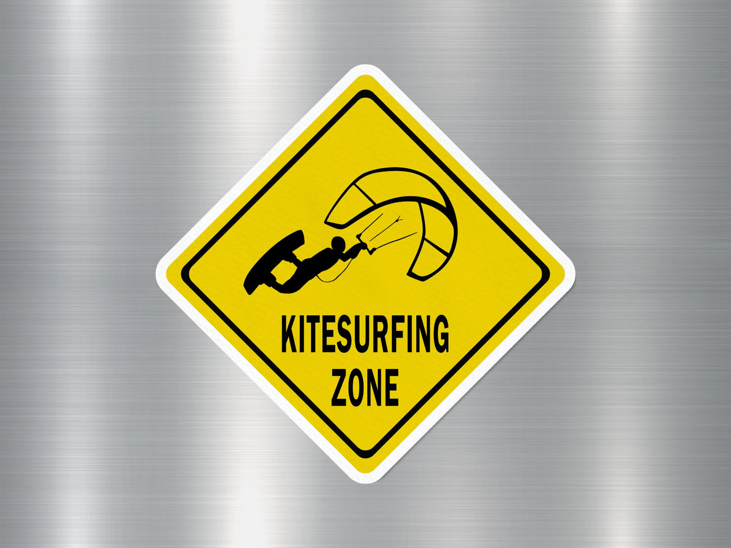 Kitesurfing Zone Funny Sign Sticker