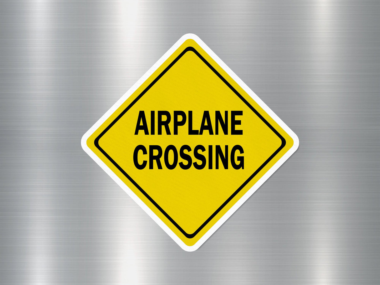 Air Plane Crossing Funny Sign Sticker