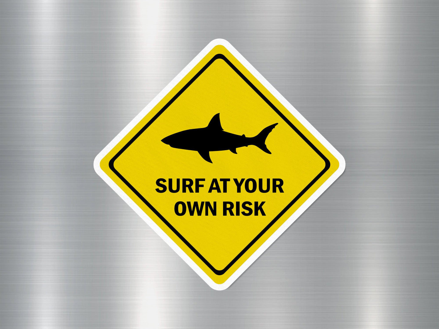 Surf at Your Own Risk Funny Sign Sticker