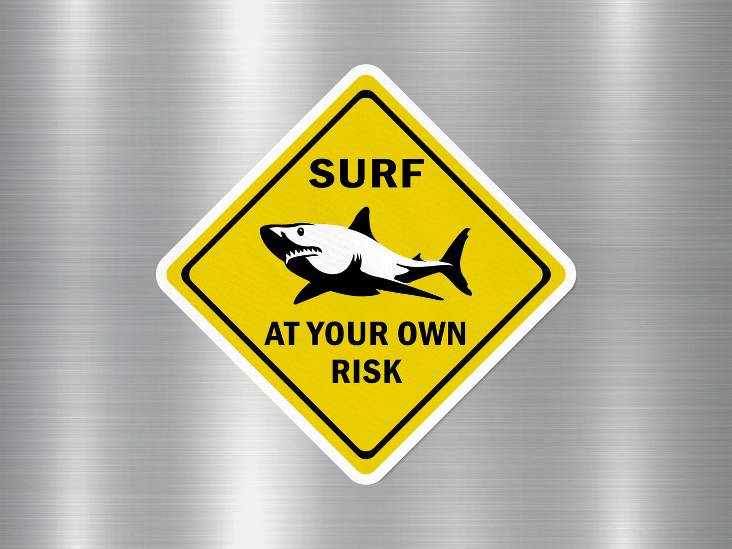 Surf at Your Own Risk Funny Sign Sticker