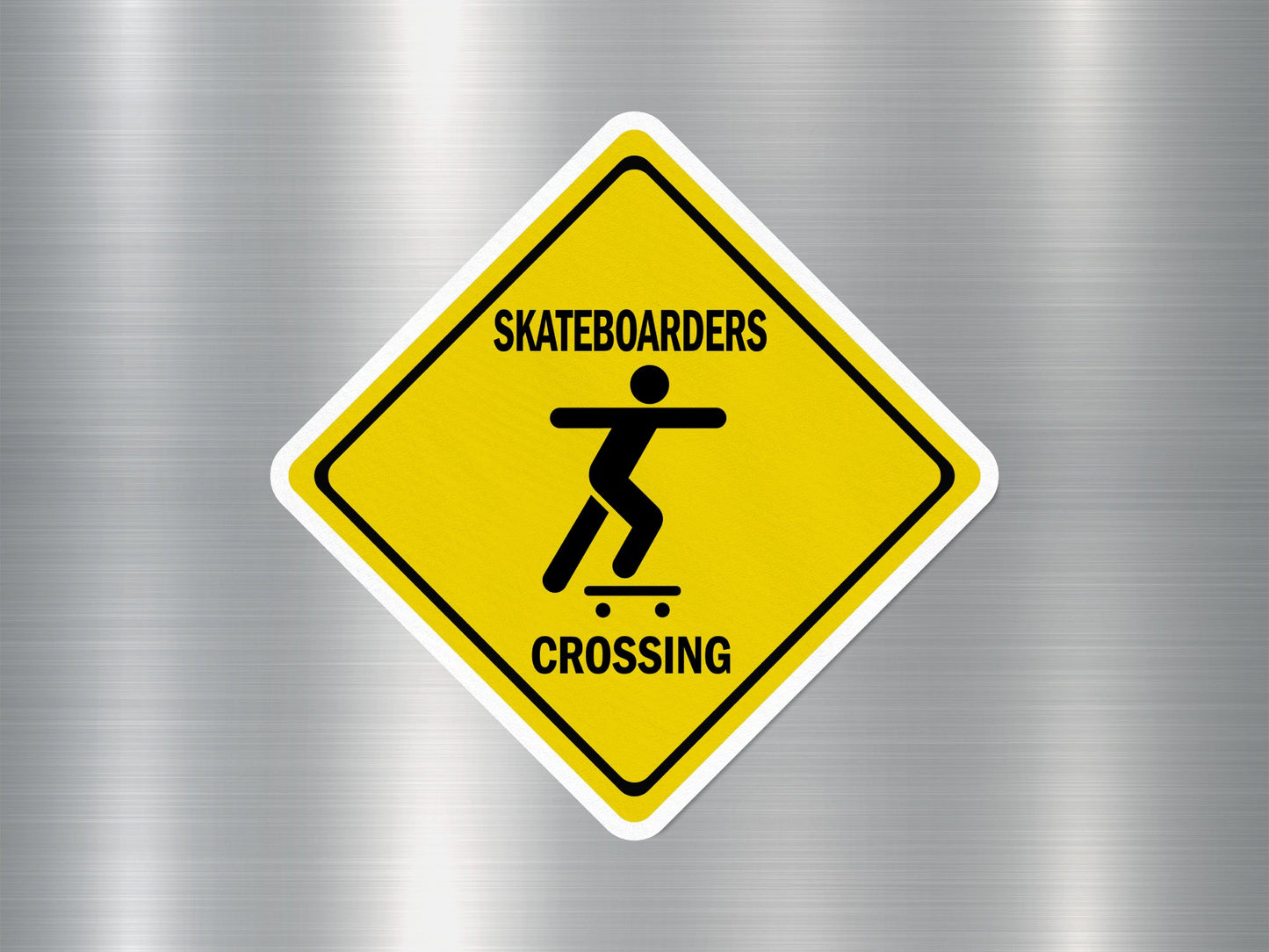 Skate Boarders Crossing Funny Sign Sticker