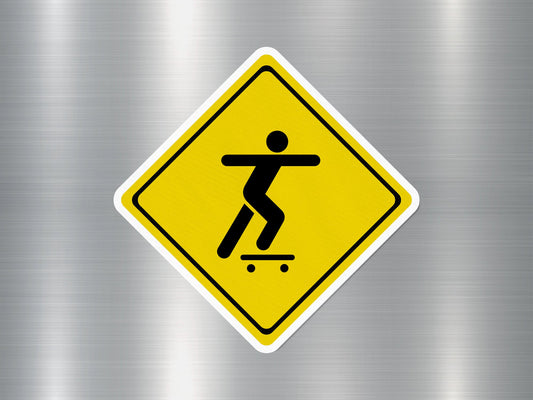 Skate Boarders Crossing 1 Funny Sign Sticker