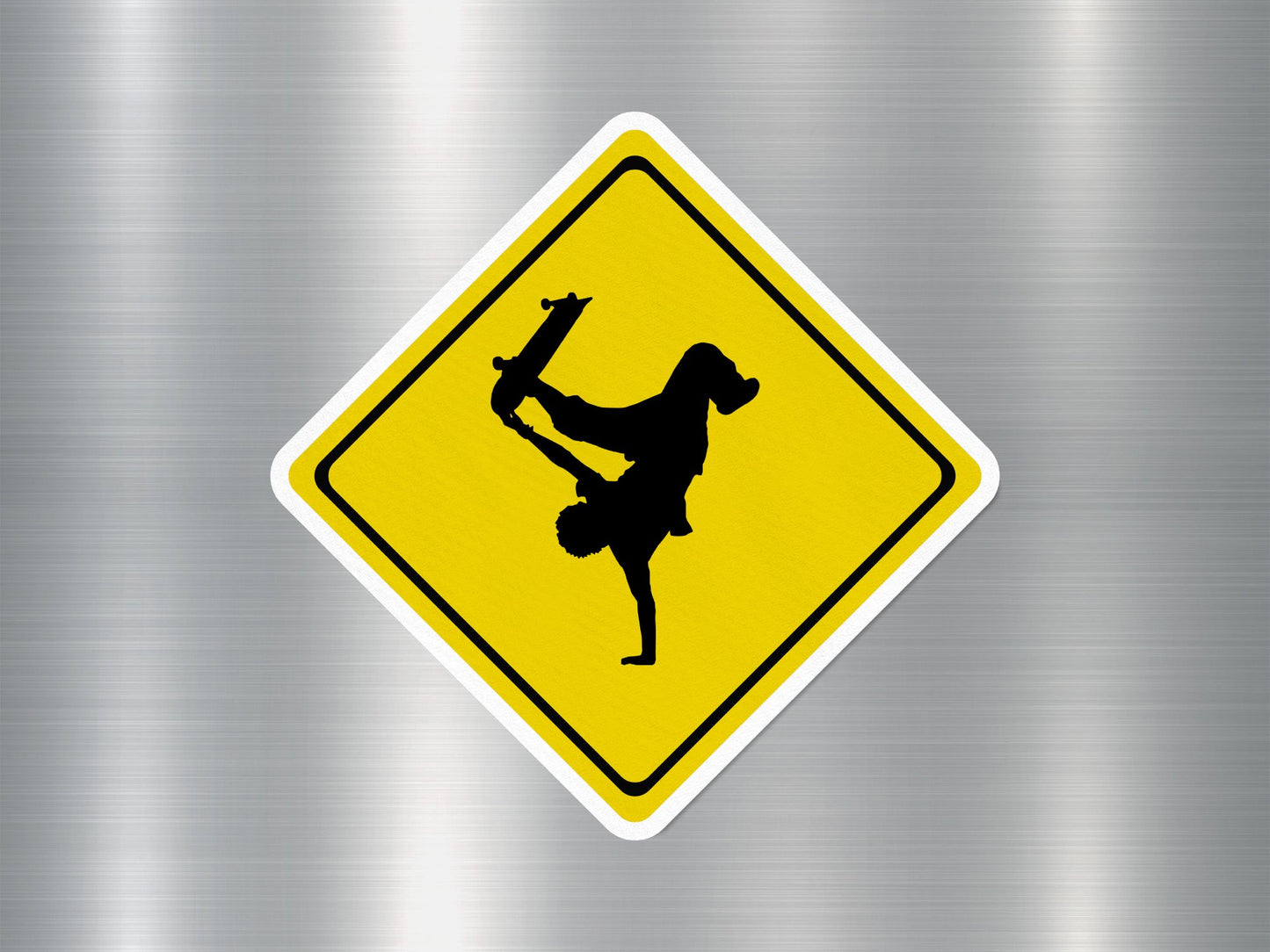 Skate Boarders Grab Funny Sign Sticker