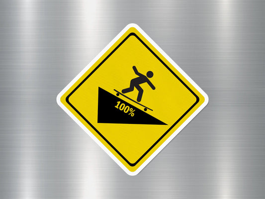 Skateboarding Attention Funny Sign Sticker