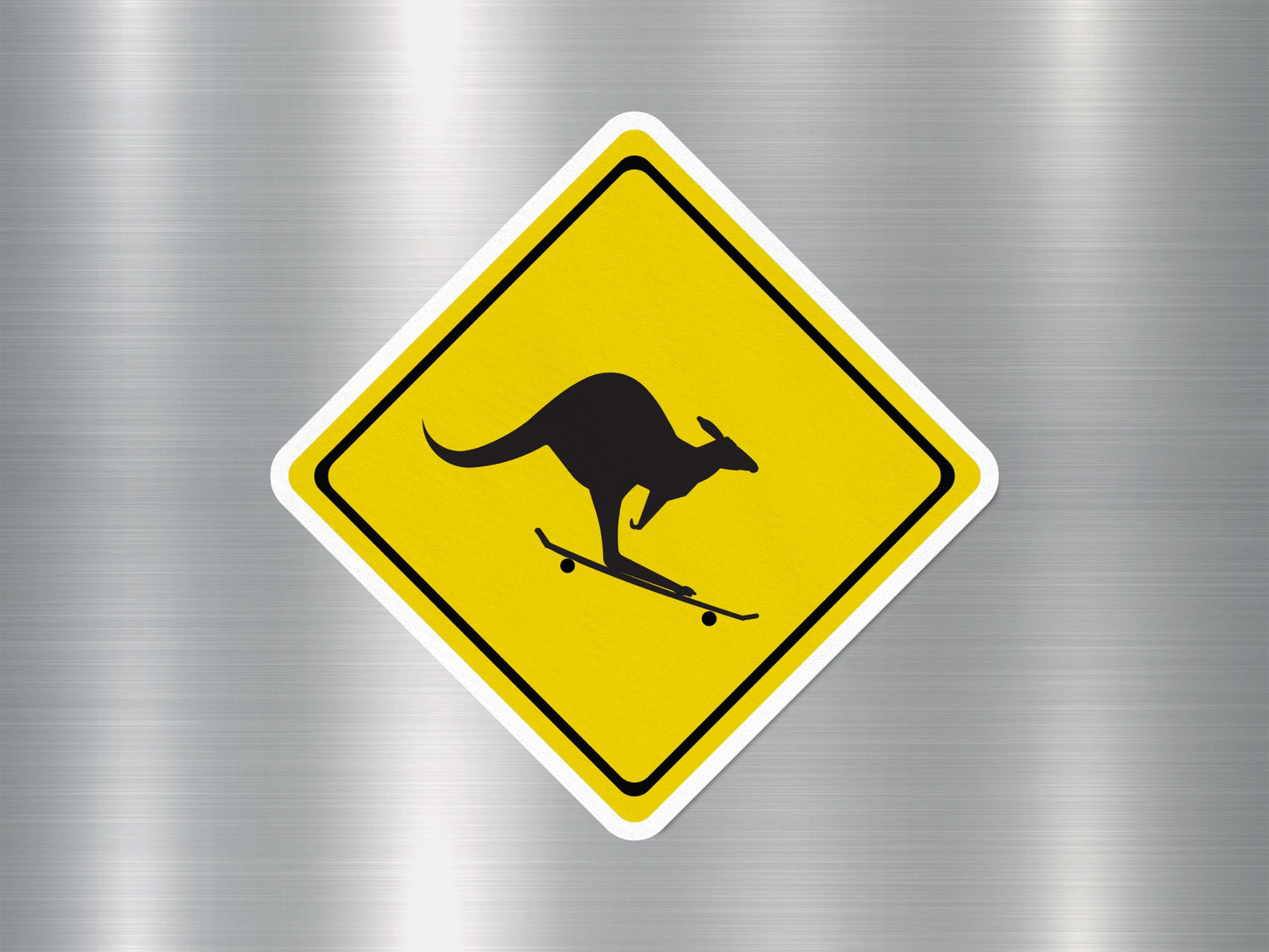 Kangaroo Crossing Funny Sign Sticker