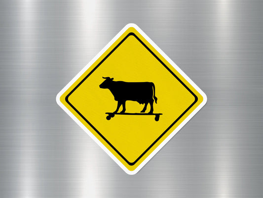 Cattle Surfer Funny Sign Sticker