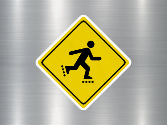 Roller Skate Area Funny Sign Sticker