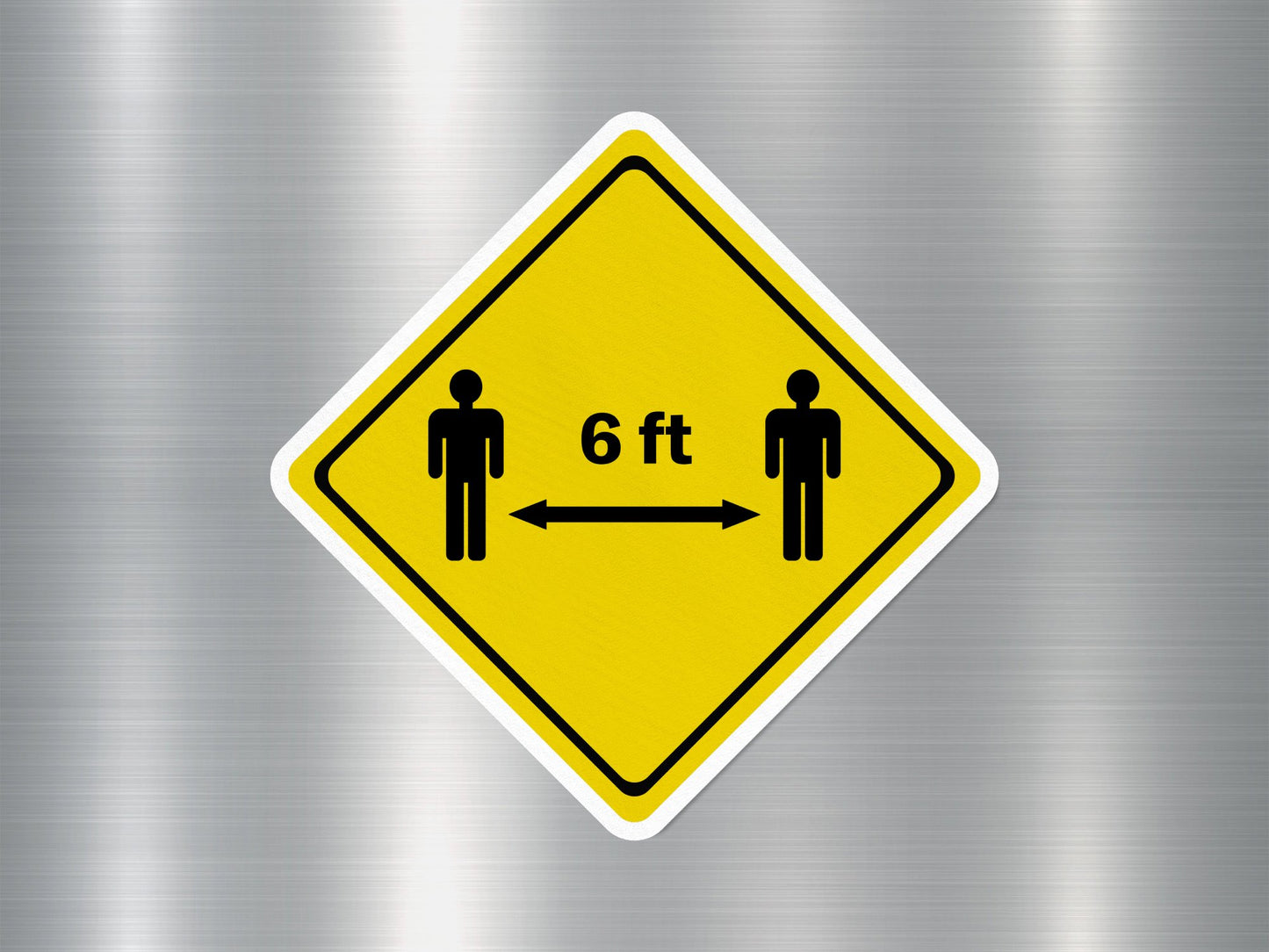 6 Feet Distance Funny Sign Sticker