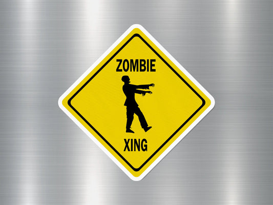 Zombie Xing Funny Sign Sticker