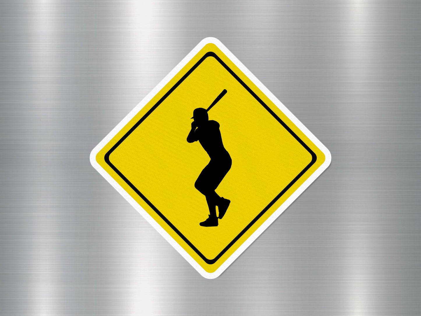 Warning Baseball Funny Sign Sticker