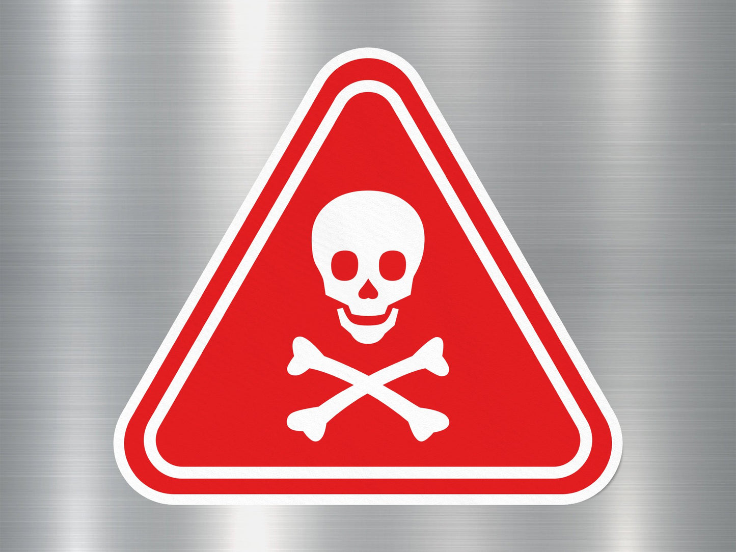 Red Danger skull Sign Sticker