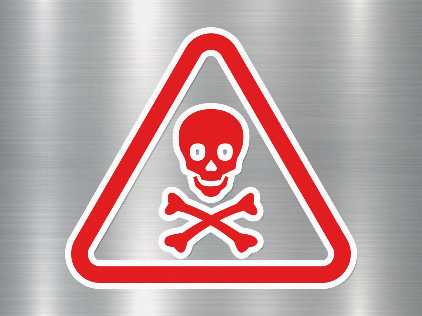 Red Danger skull Sign Sticker