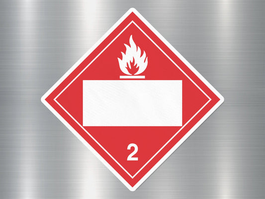 2 Flammable Gas Sign Sticker