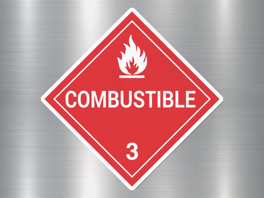 Combustible 3 Sign Sticker