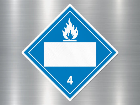 4 Flammable Solids Blank Dot Placard Sign Sticker