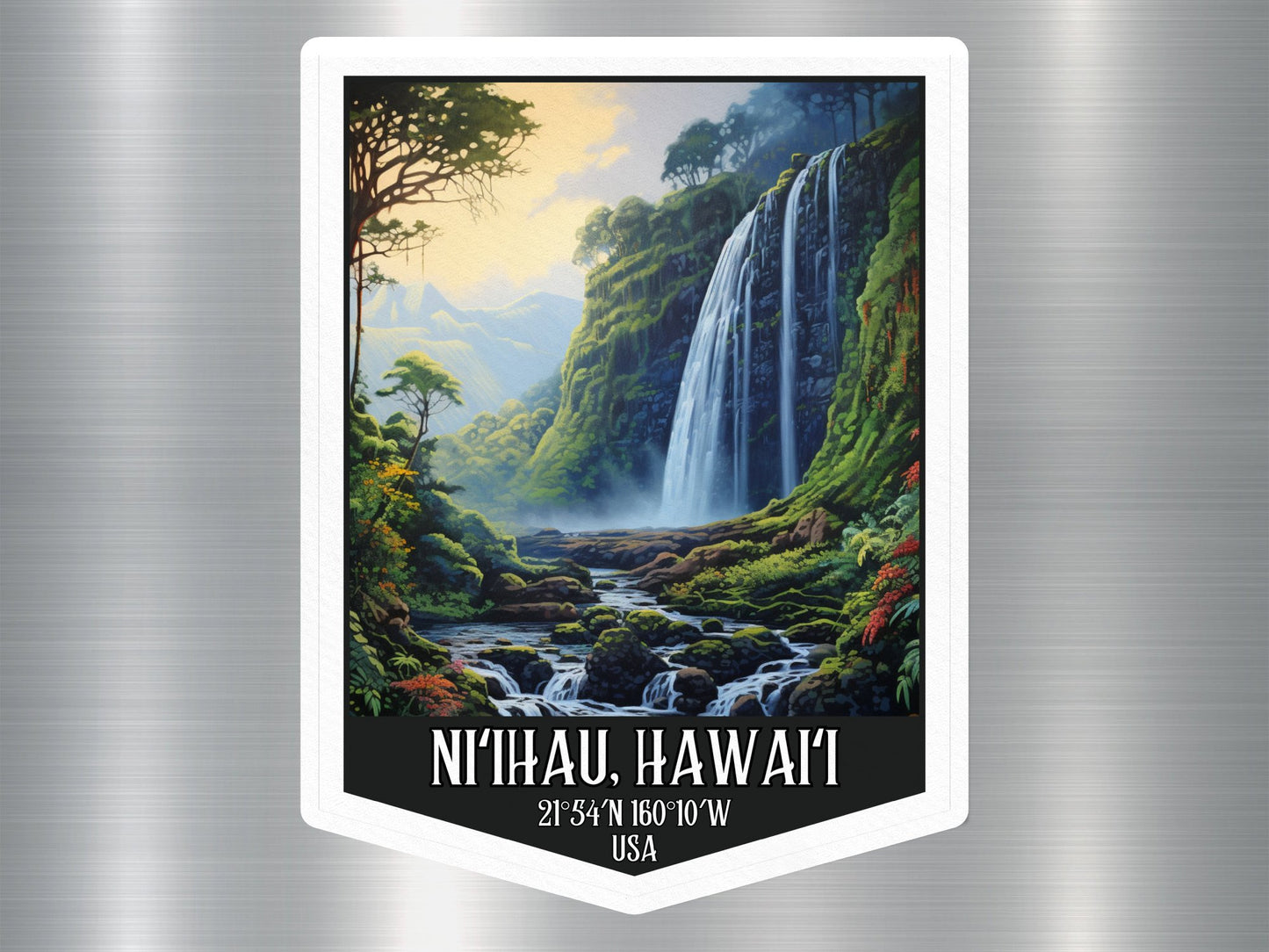 Niihau Water Fall Hawaii Sticker