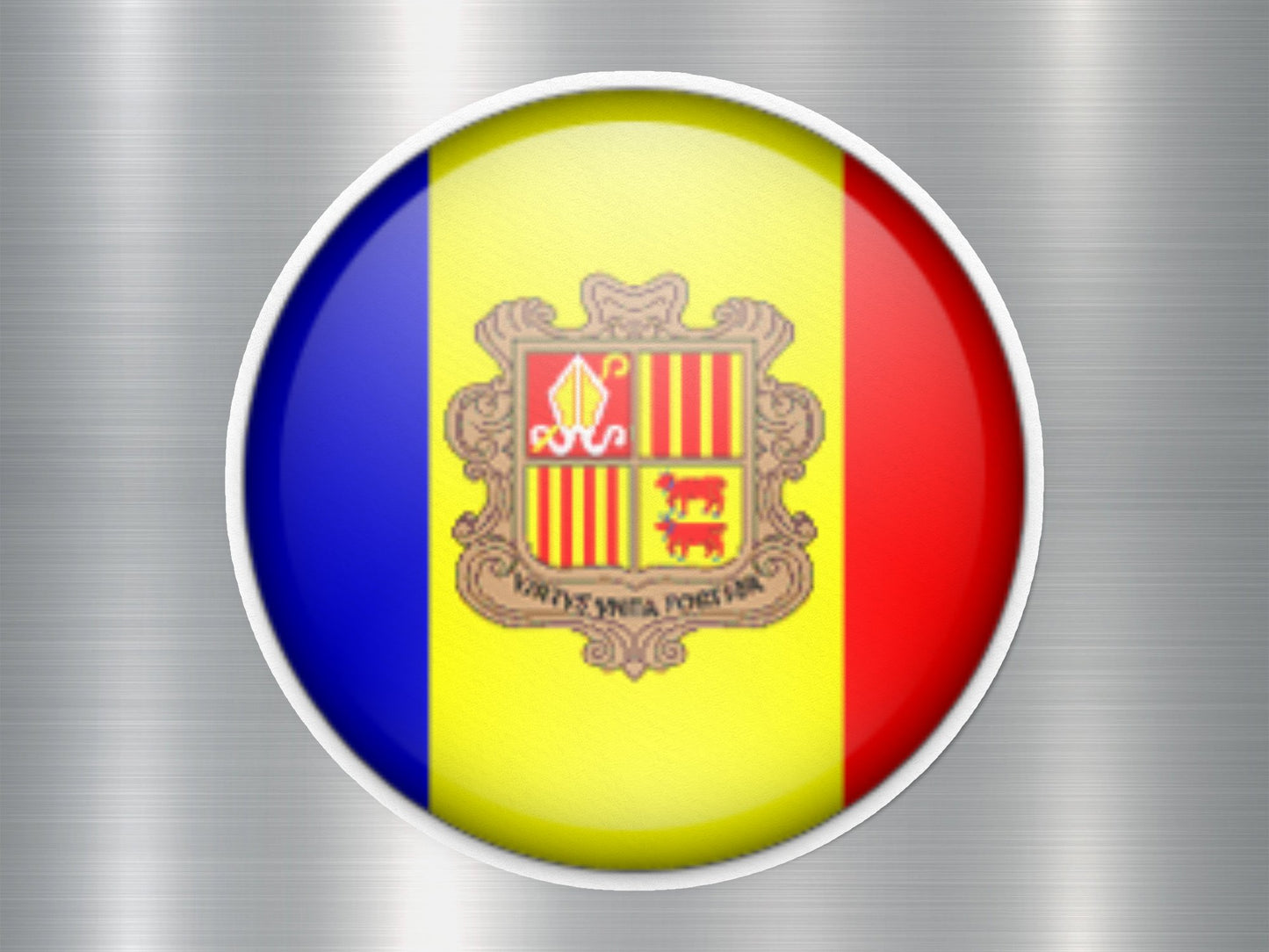 Andorra Button Flag Sticker