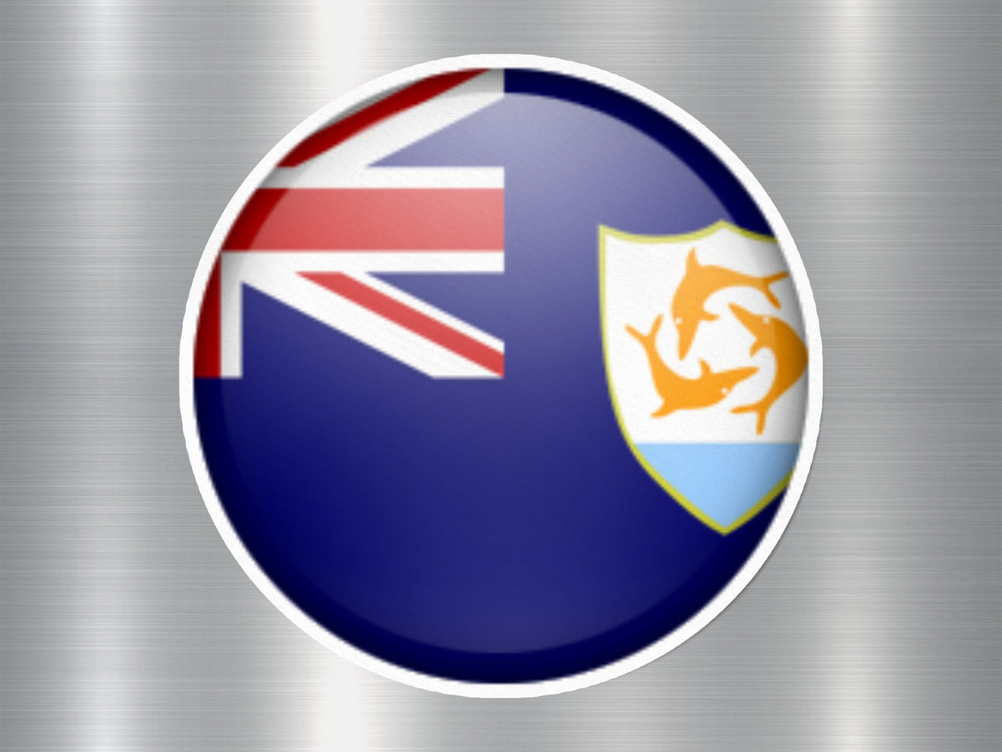 Anguilla Button Flag Sticker