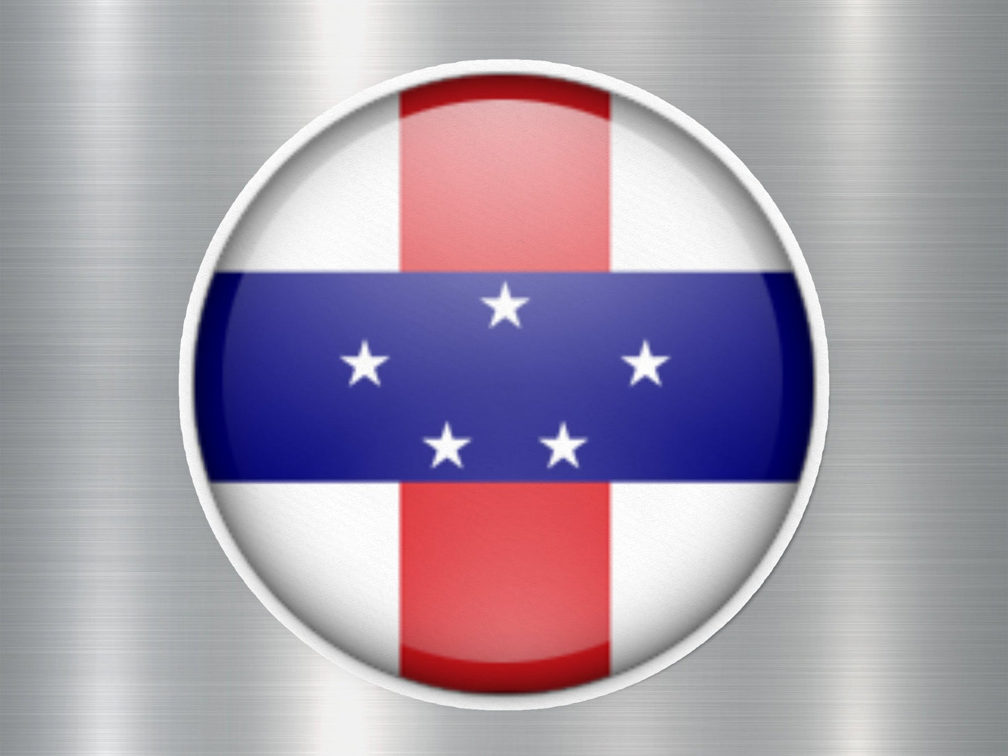 Netherlands Antilles Button Flag Sticker