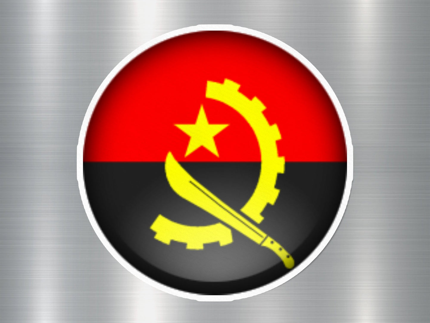 Angola Button Flag Sticker