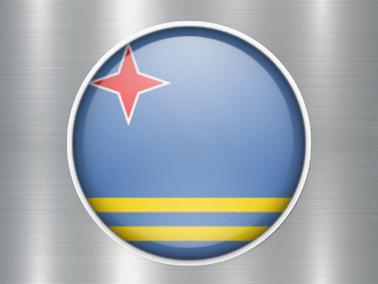 Aruba Button Flag Sticker