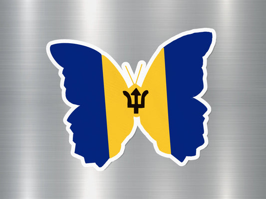 Barbados Butterfly Flag Sticker