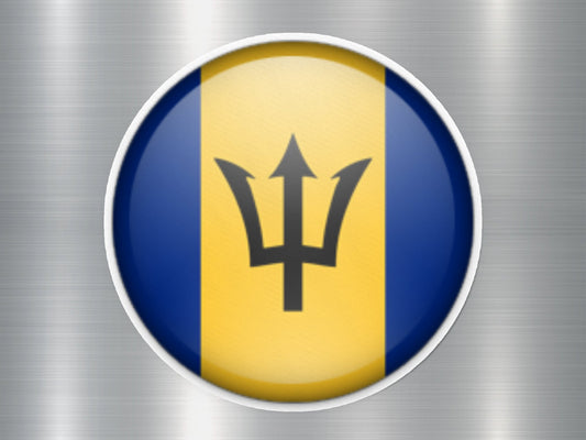 Barbados Button Flag Sticker