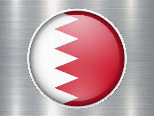 Bahrain Button Flag Sticker