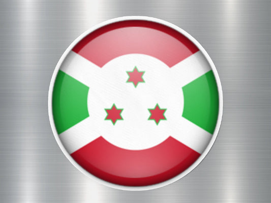 Burundi Button Flag Sticker