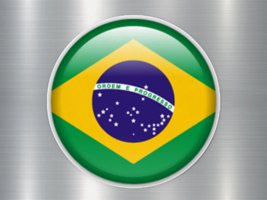 Brazil Button Flag Sticker